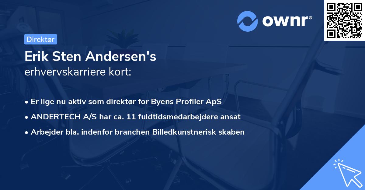 Erik Sten Andersen's erhvervskarriere kort