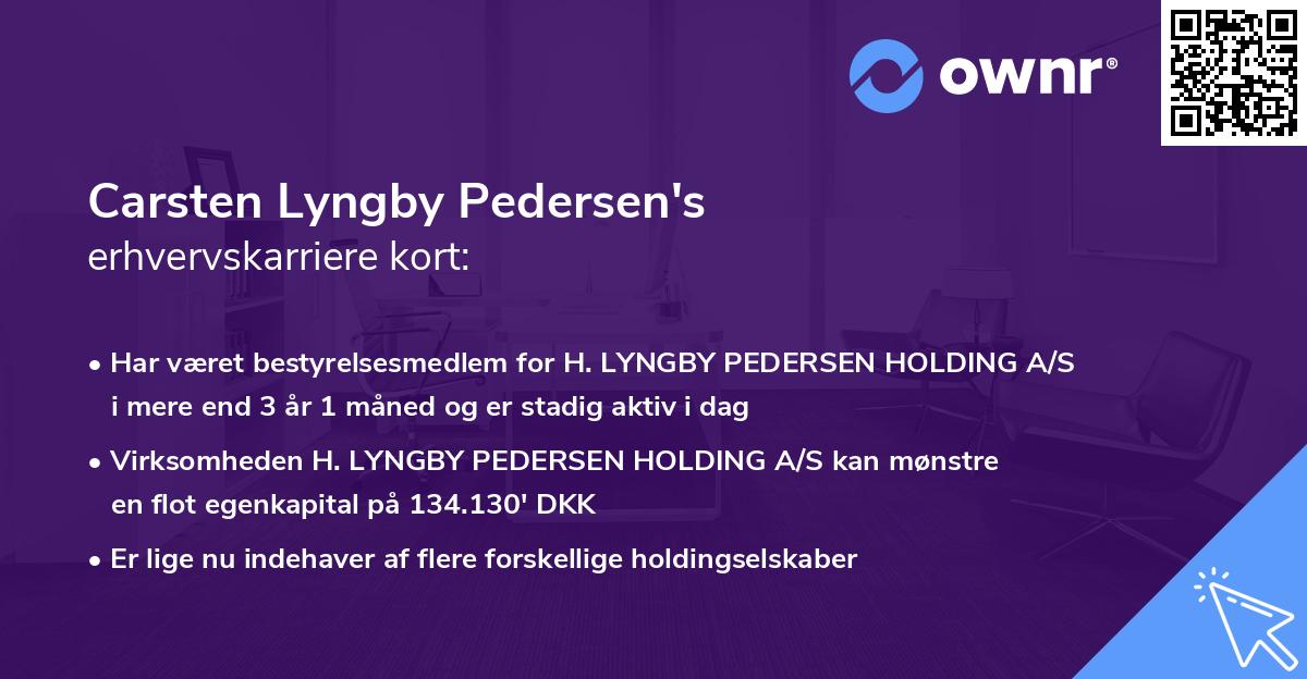 Carsten Lyngby Pedersen's erhvervskarriere kort