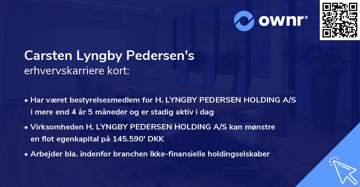 Carsten Lyngby Pedersen's erhvervskarriere kort