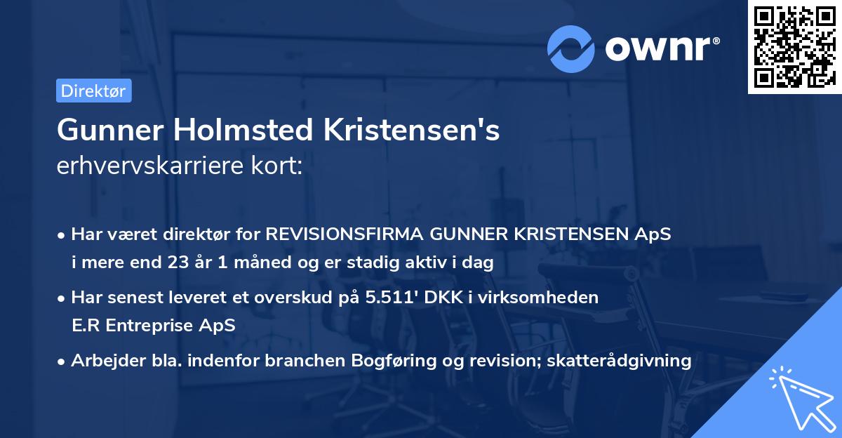Gunner Holmsted Kristensen's erhvervskarriere kort