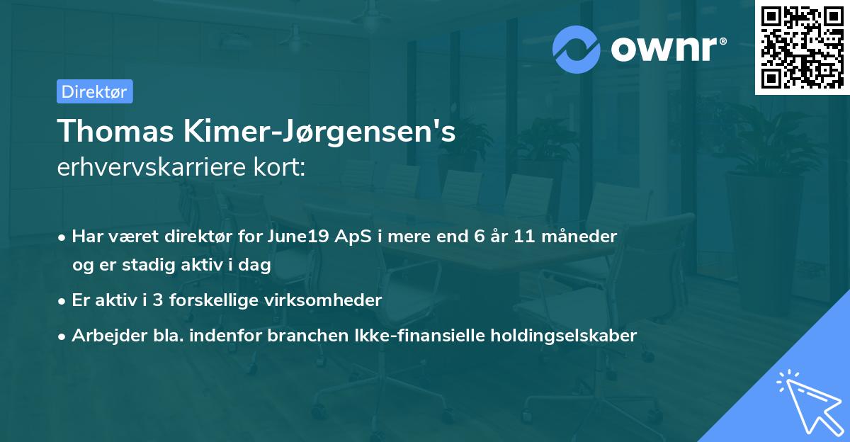 Thomas Kimer-Jørgensen's erhvervskarriere kort