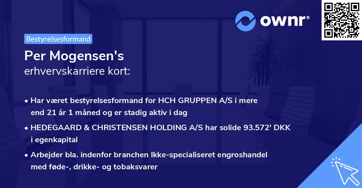 Per Mogensen's erhvervskarriere kort