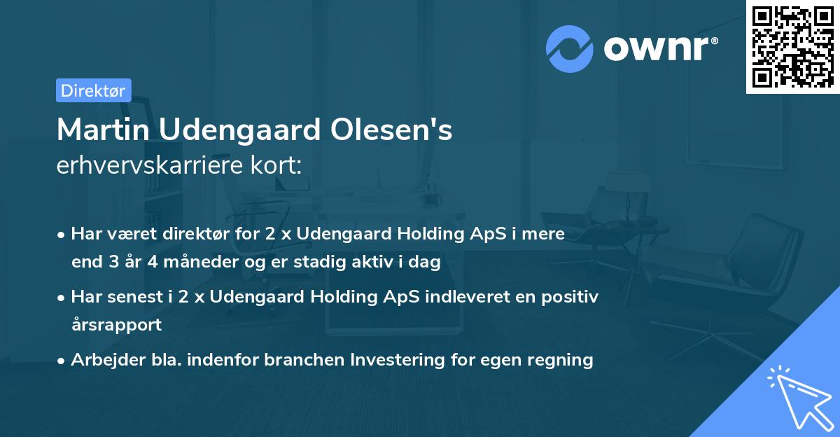 Martin Udengaard Olesen's erhvervskarriere kort