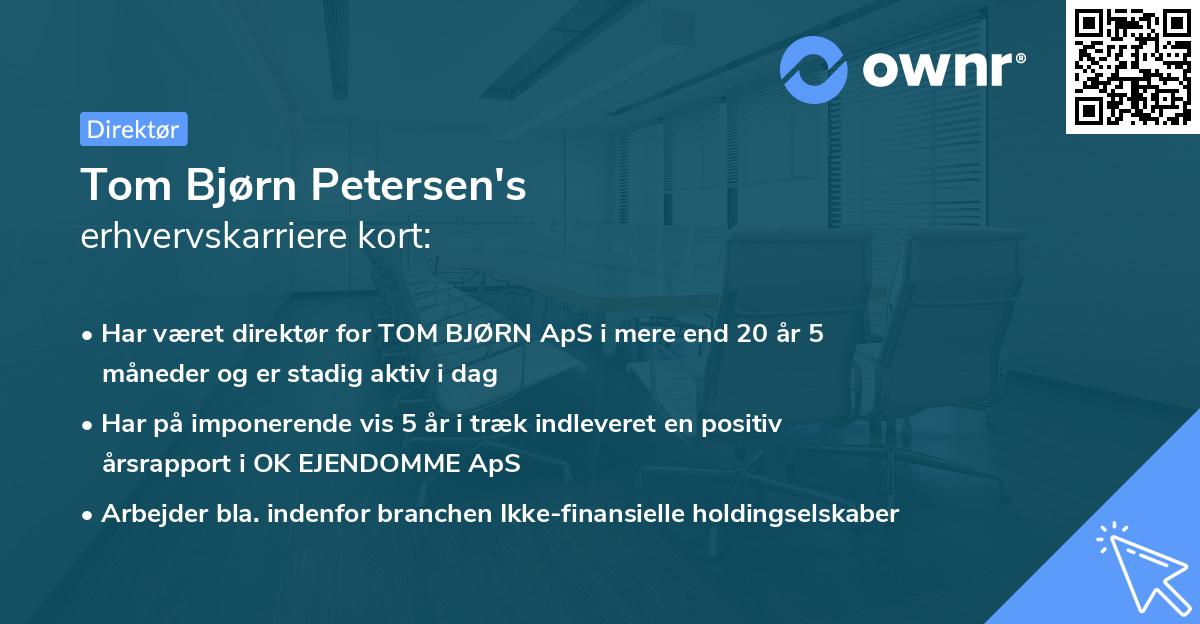Tom Bjørn Petersen's erhvervskarriere kort