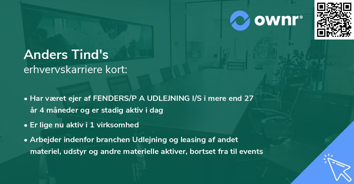 Anders Tind's erhvervskarriere kort