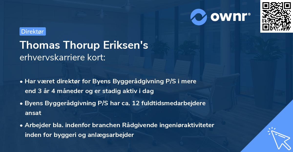 Thomas Thorup Eriksen's erhvervskarriere kort