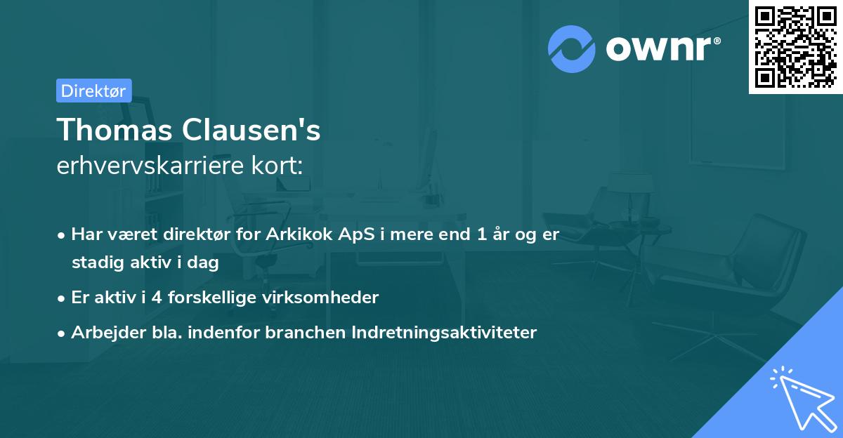 Thomas Clausen's erhvervskarriere kort