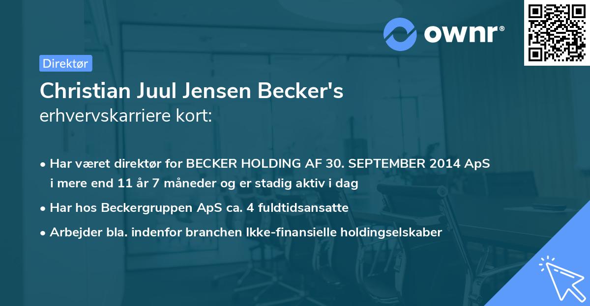 Christian Juul Jensen Becker's erhvervskarriere kort