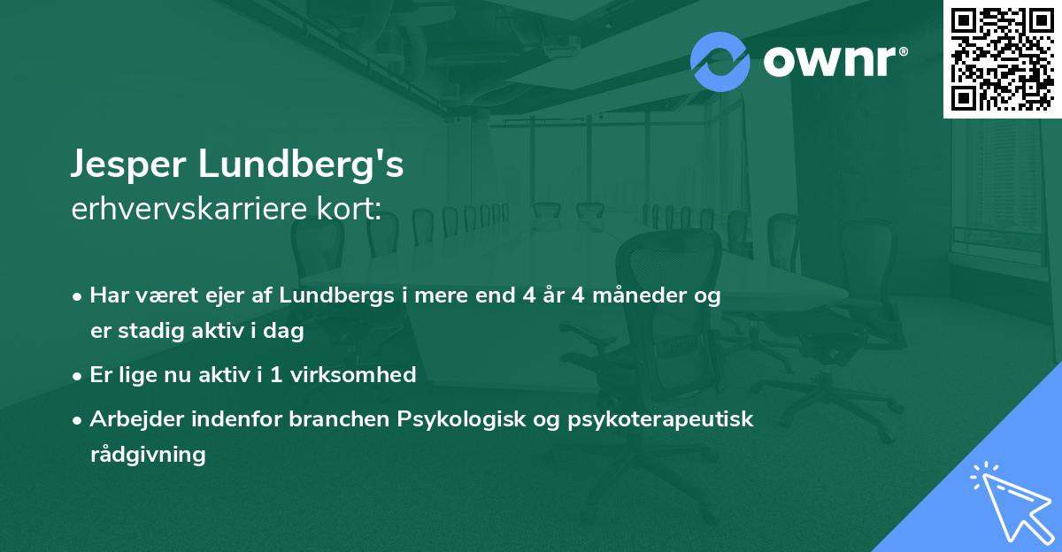Jesper Lundberg's erhvervskarriere kort