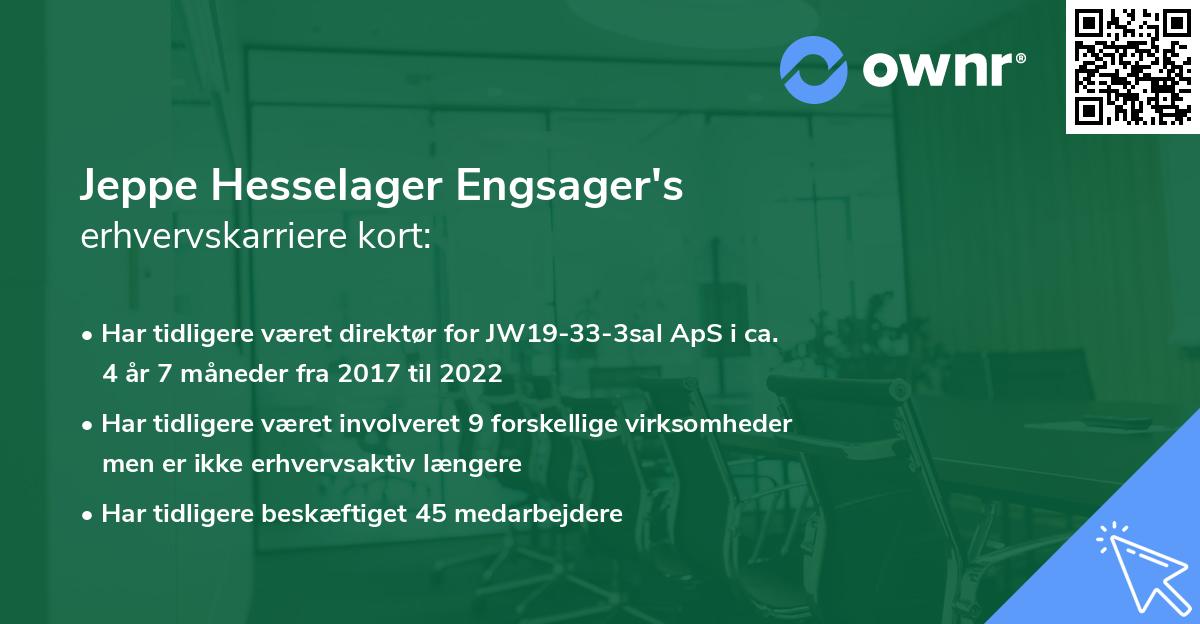 Jeppe Hesselager Engsager's erhvervskarriere kort