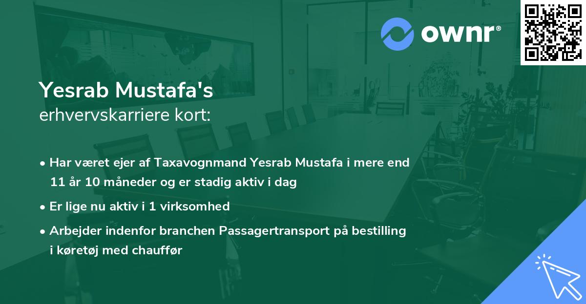 Yesrab Mustafa's erhvervskarriere kort