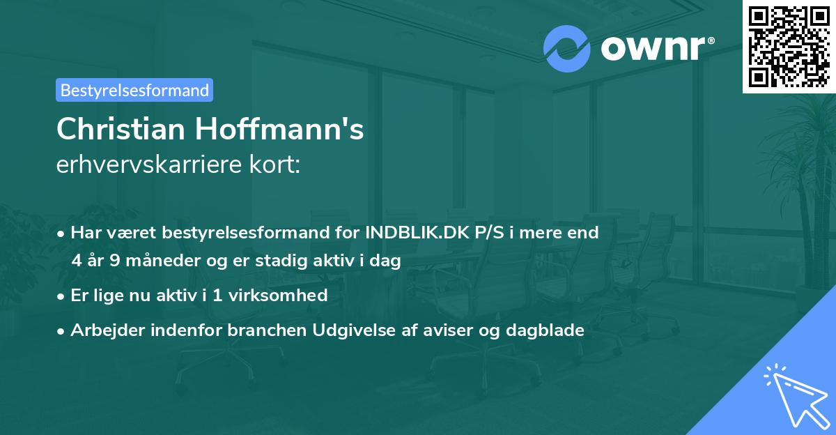 Christian Hoffmann's erhvervskarriere kort