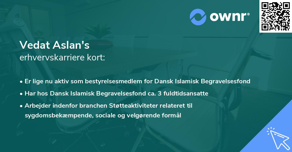 Vedat Aslan's erhvervskarriere kort