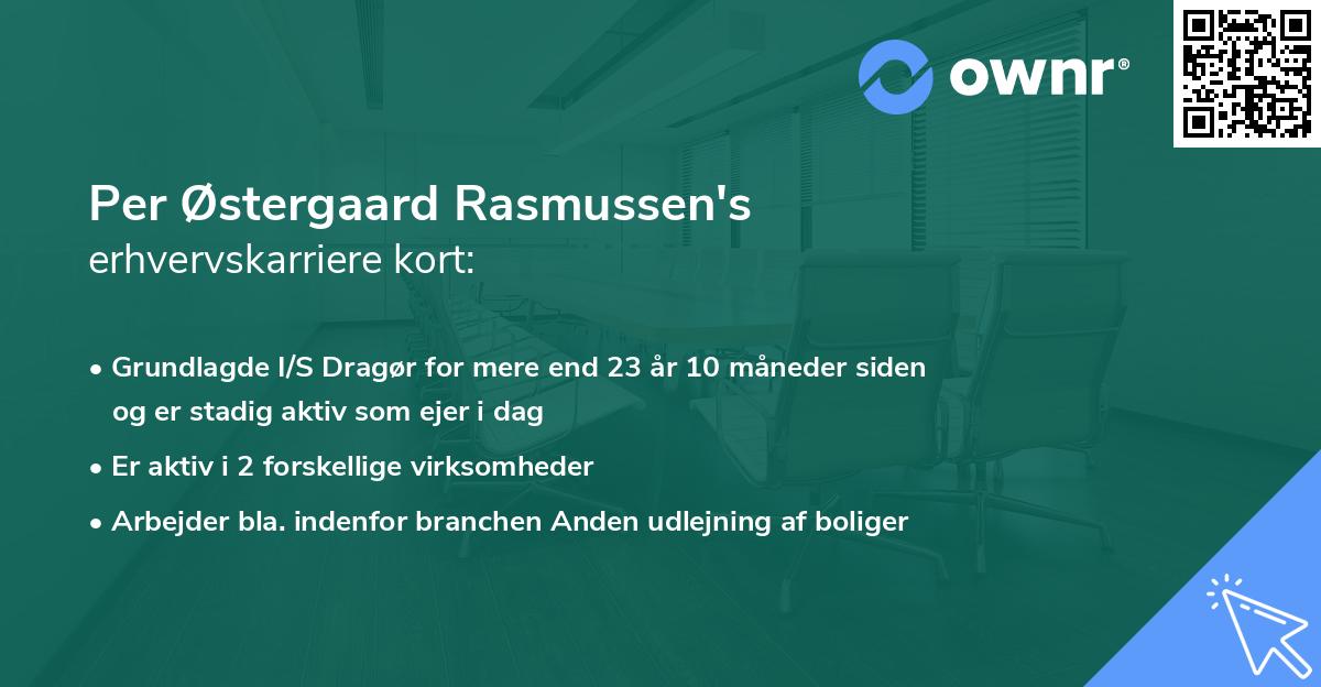 Per Østergaard Rasmussen's erhvervskarriere kort