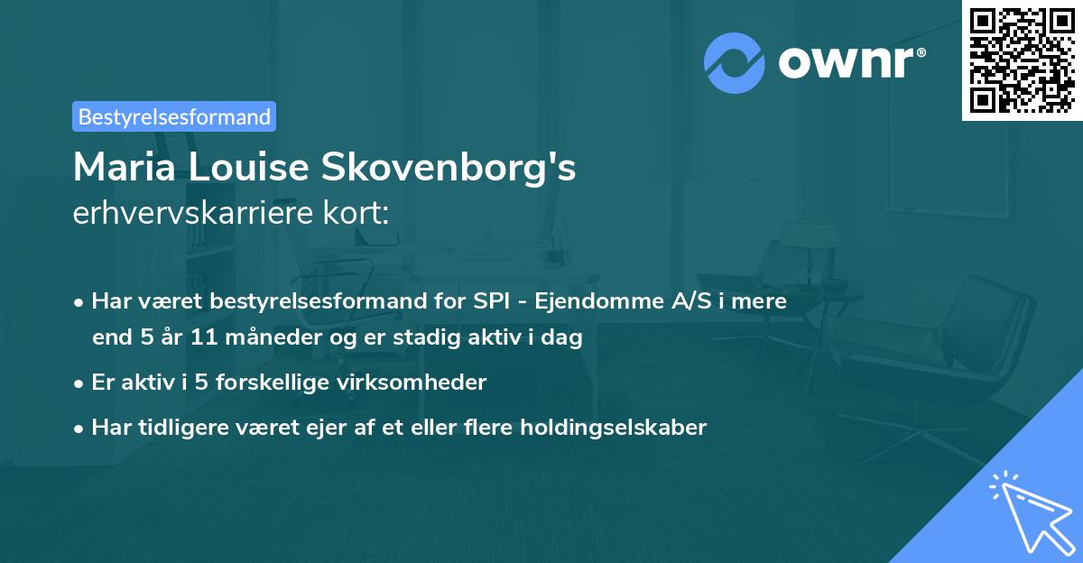 Maria Louise Skovenborg's erhvervskarriere kort