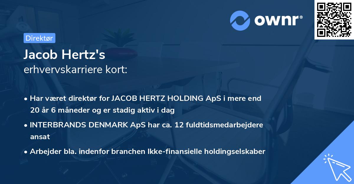 Jacob Hertz's erhvervskarriere kort