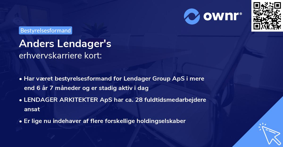 Anders Lendager's erhvervskarriere kort