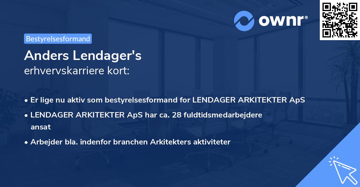 Anders Lendager's erhvervskarriere kort