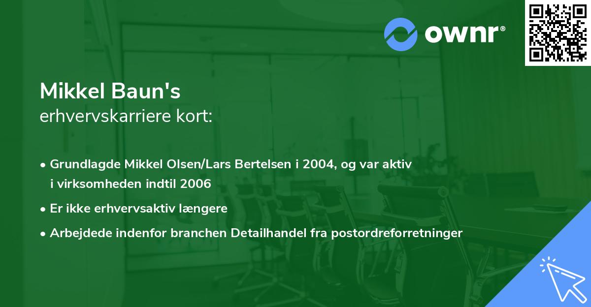 Mikkel Baun's erhvervskarriere kort