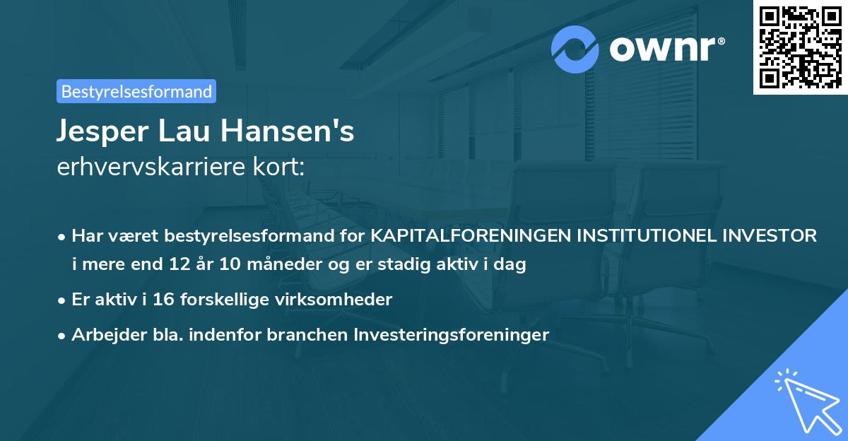 Jesper Lau Hansen's erhvervskarriere kort