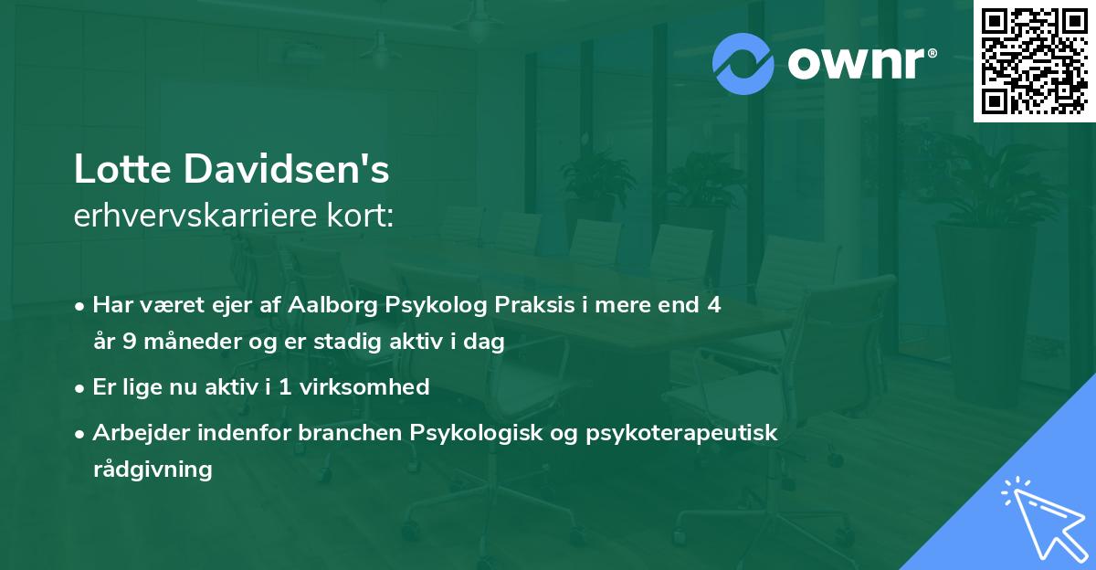 Lotte Davidsen's erhvervskarriere kort
