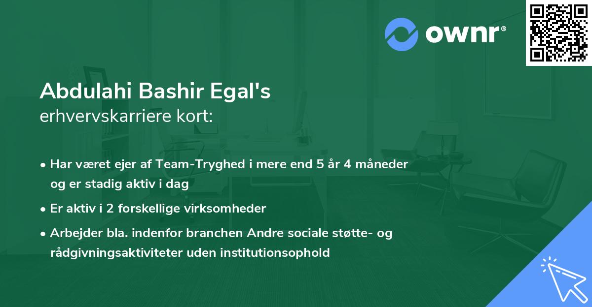 Abdulahi Bashir Egal's erhvervskarriere kort