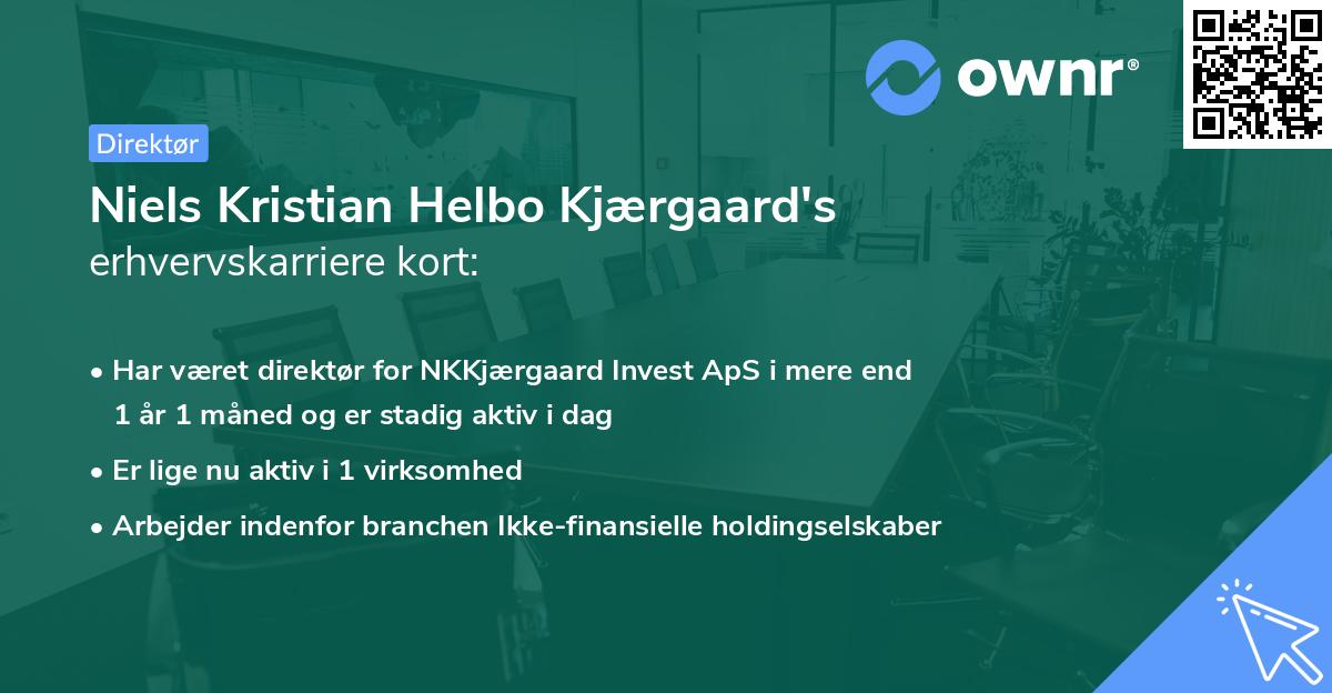 Niels Kristian Helbo Kjærgaard's erhvervskarriere kort