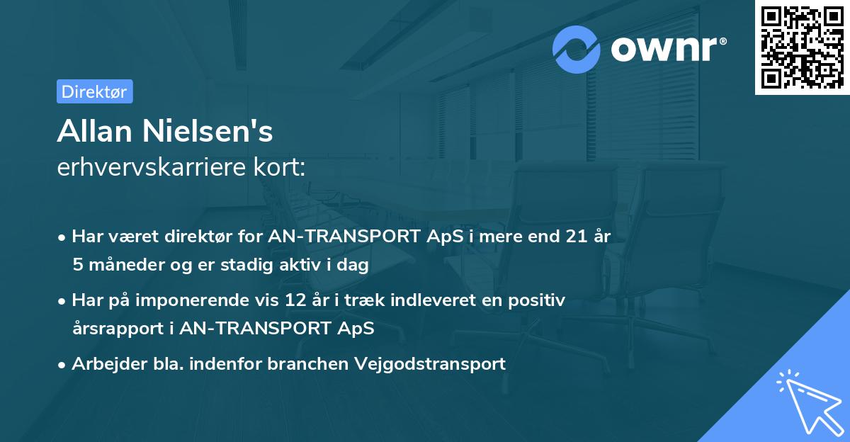 Allan Nielsen's erhvervskarriere kort
