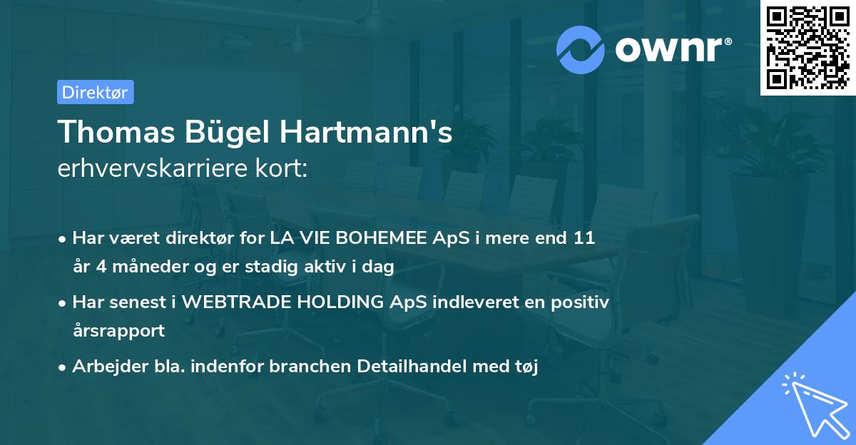 Thomas Bügel Hartmann's erhvervskarriere kort
