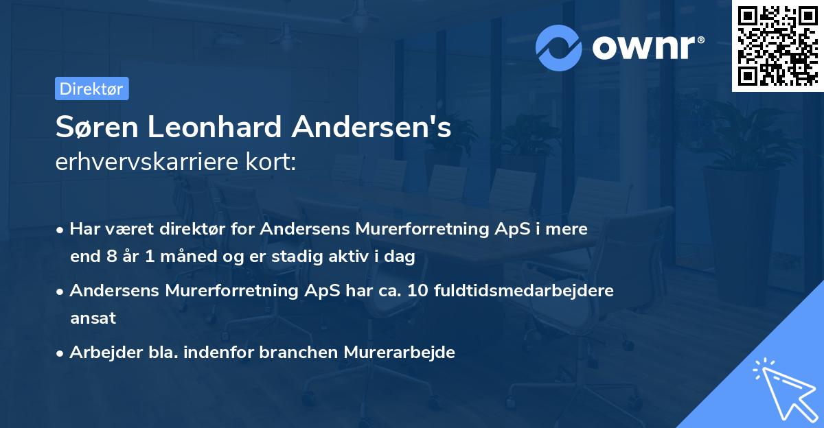 Søren Leonhard Andersen's erhvervskarriere kort