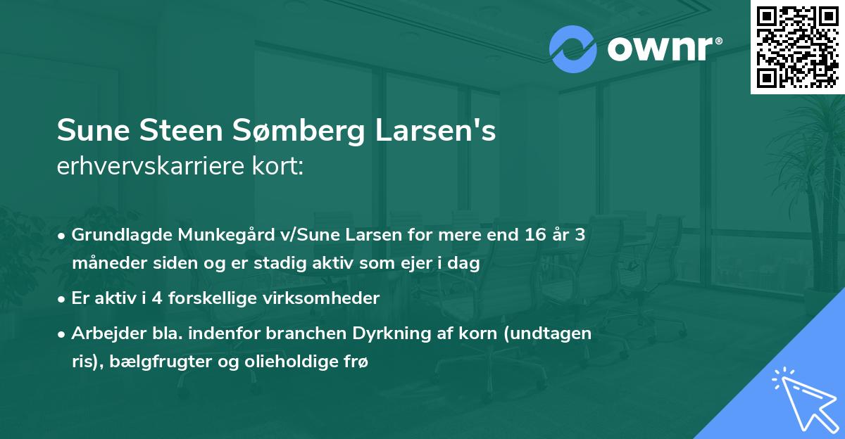 Sune Steen Sømberg Larsen's erhvervskarriere kort