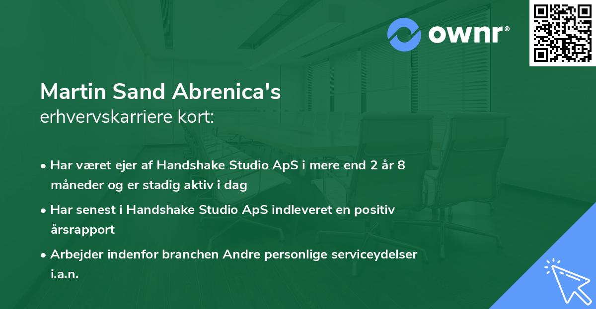 Martin Sand Abrenica's erhvervskarriere kort