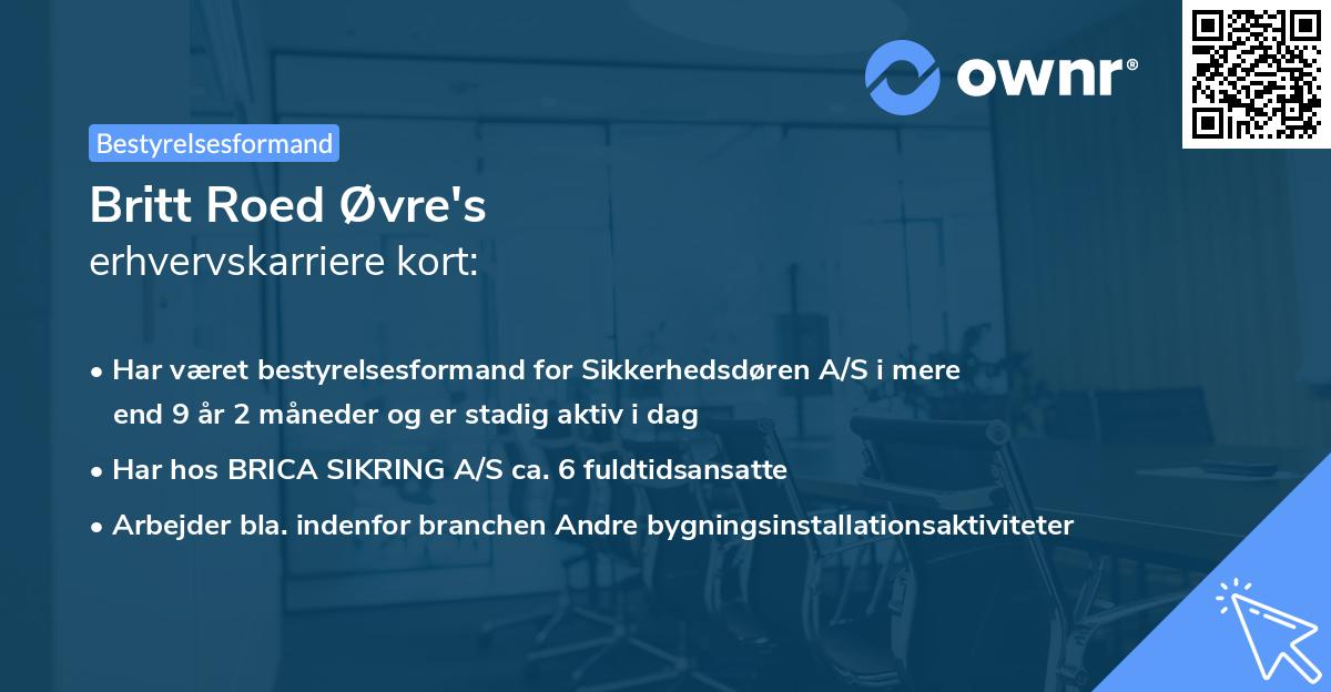 Britt Roed Øvre's erhvervskarriere kort