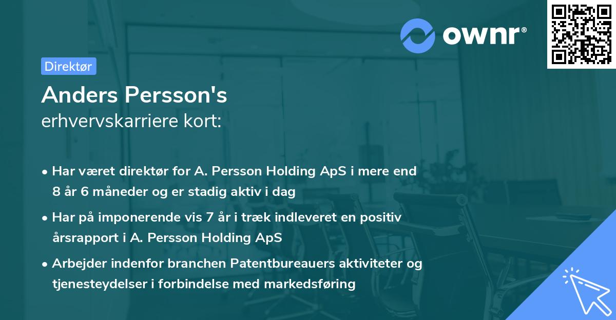Anders Persson's erhvervskarriere kort