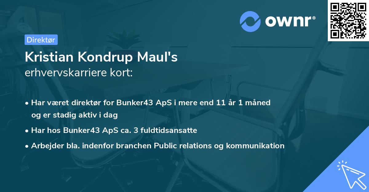 Kristian Kondrup Maul's erhvervskarriere kort