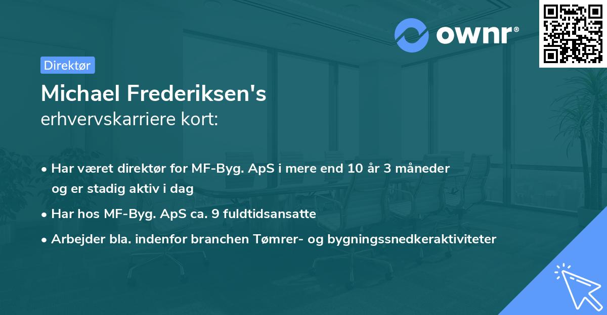 Michael Frederiksen's erhvervskarriere kort