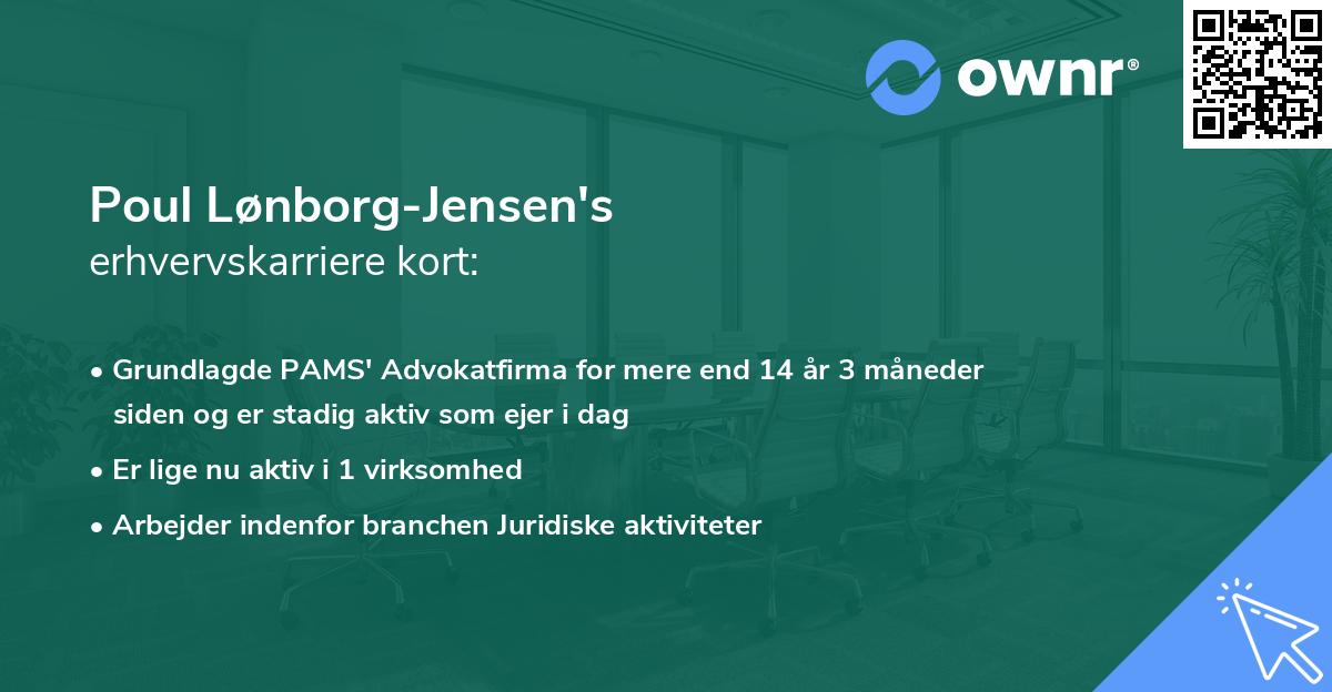 Poul Lønborg-Jensen's erhvervskarriere kort