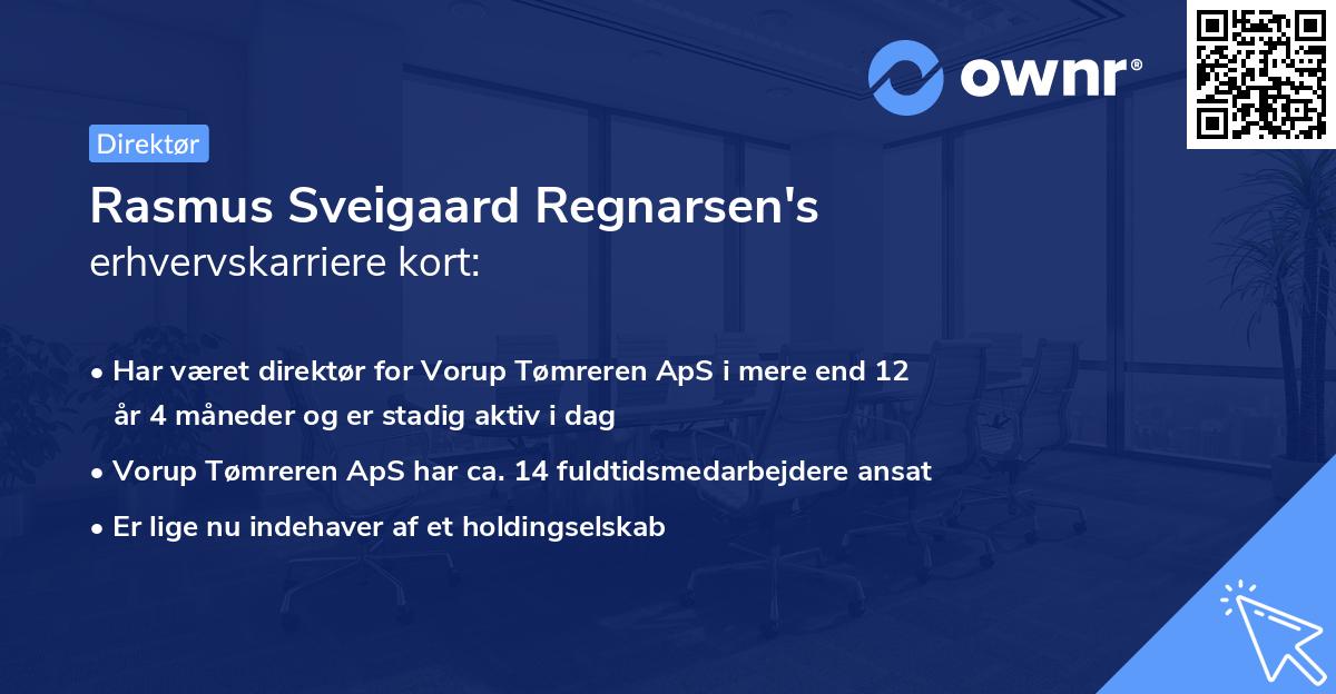 Rasmus Sveigaard Regnarsen's erhvervskarriere kort