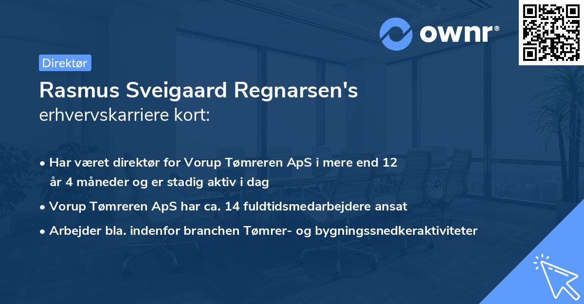 Rasmus Sveigaard Regnarsen's erhvervskarriere kort