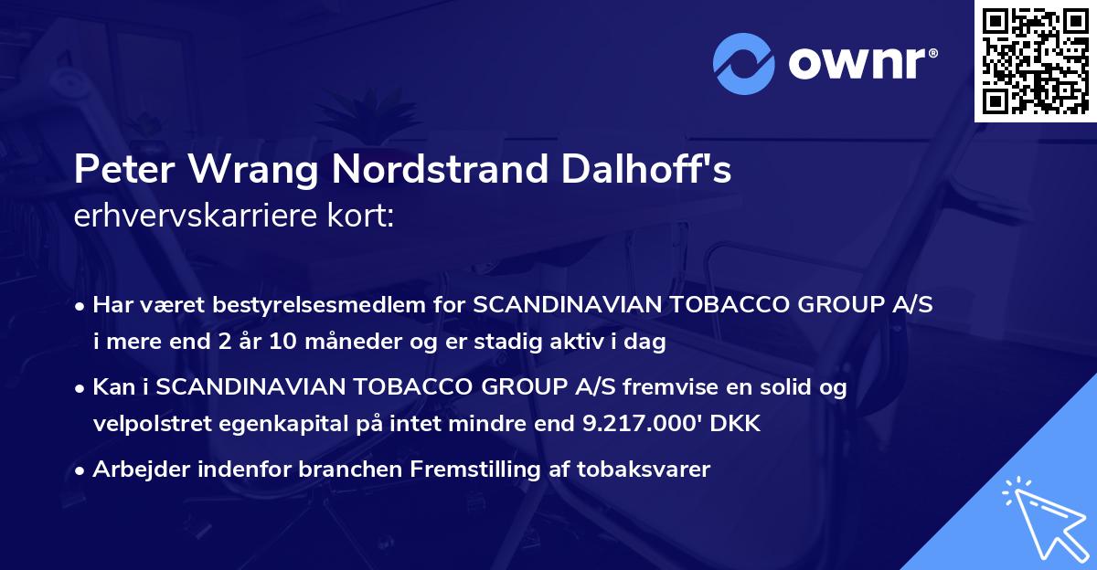 Peter Wrang Nordstrand Dalhoff's erhvervskarriere kort