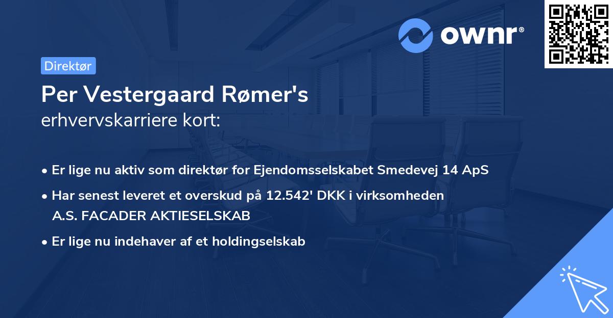 Per Vestergaard Rømer's erhvervskarriere kort