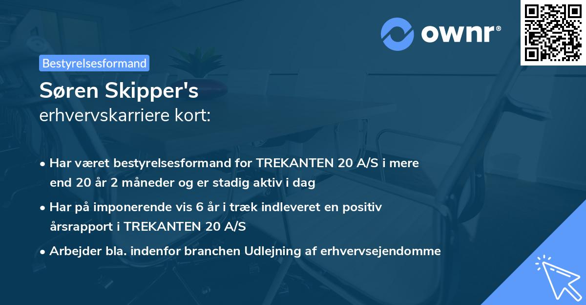 Søren Skipper's erhvervskarriere kort