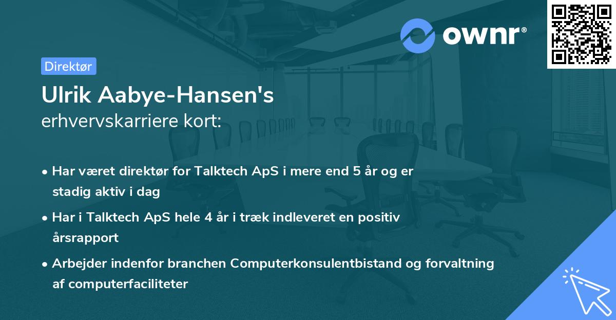 Ulrik Aabye-Hansen's erhvervskarriere kort