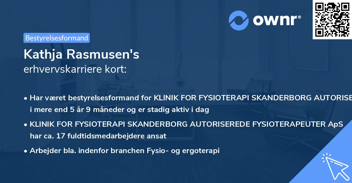 Kathja Rasmusen's erhvervskarriere kort