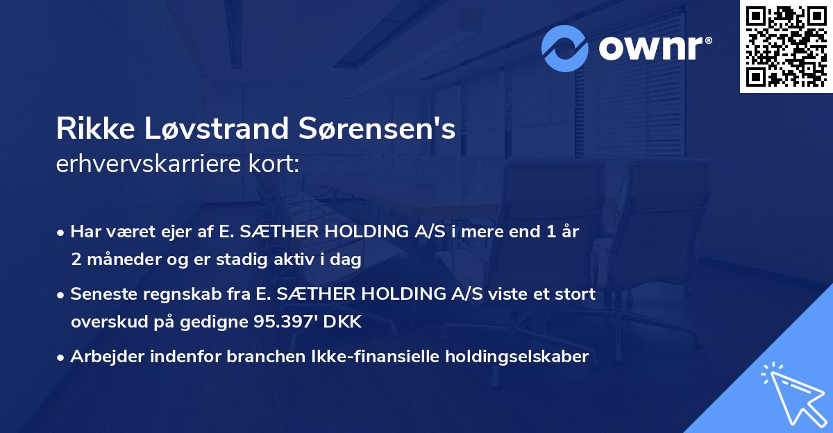 Rikke Løvstrand Sørensen's erhvervskarriere kort