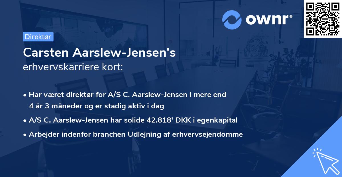 Carsten Aarslew-Jensen's erhvervskarriere kort