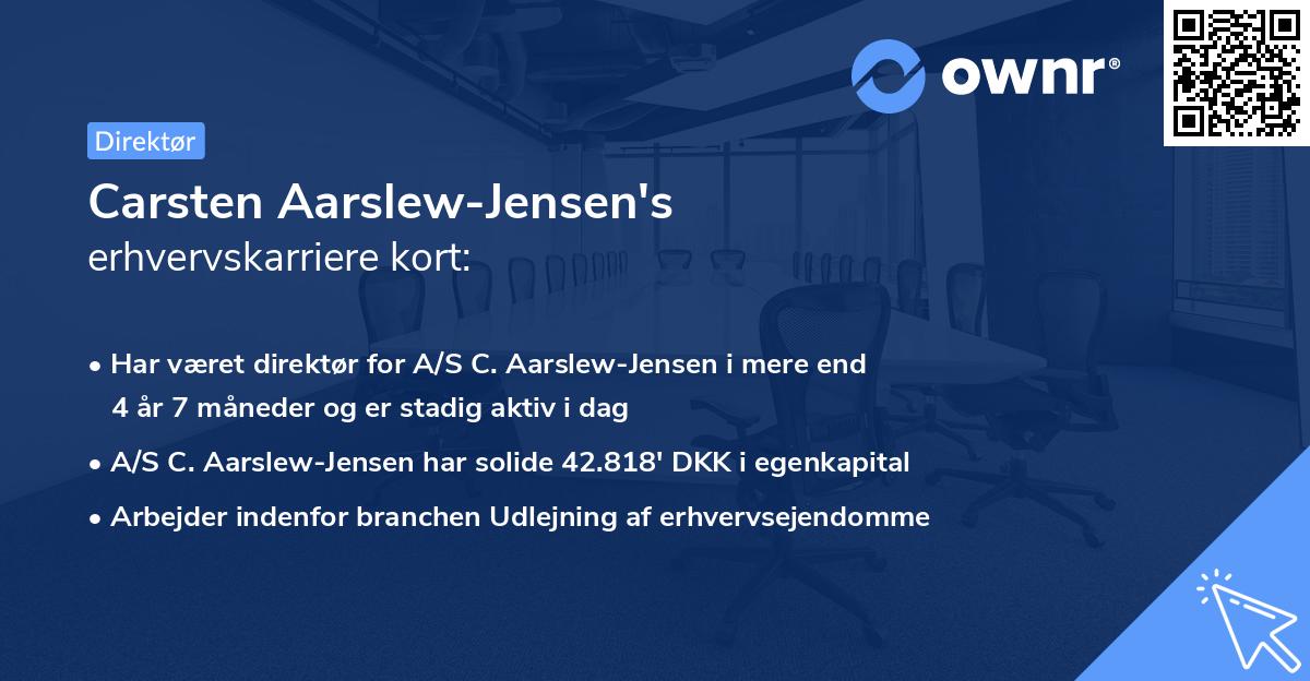 Carsten Aarslew-Jensen's erhvervskarriere kort