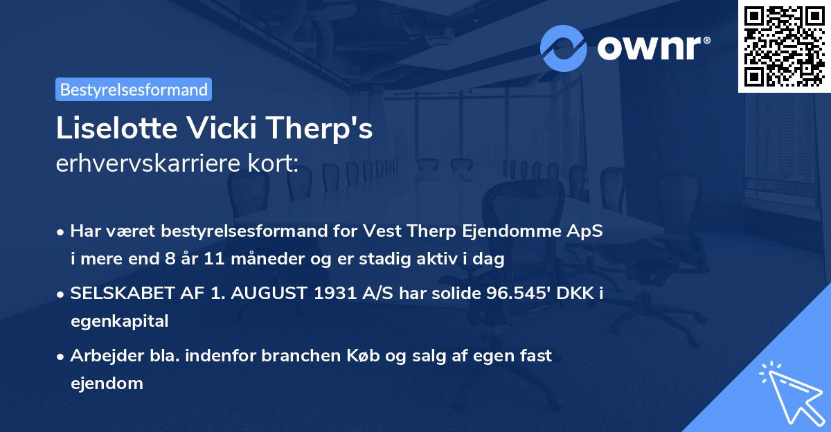 Liselotte Vicki Therp's erhvervskarriere kort