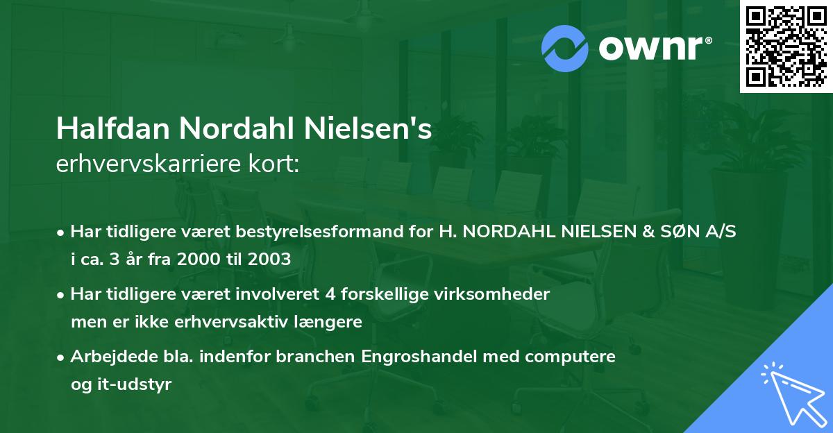 Halfdan Nordahl Nielsen's erhvervskarriere kort