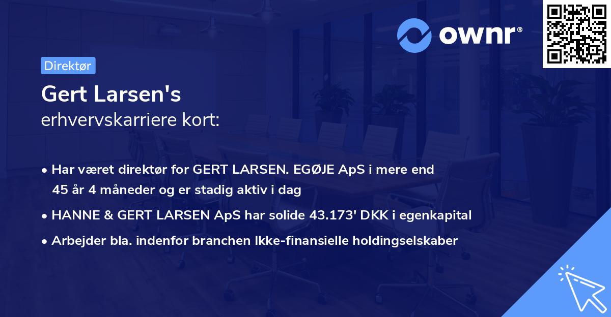 Gert Larsen's erhvervskarriere kort